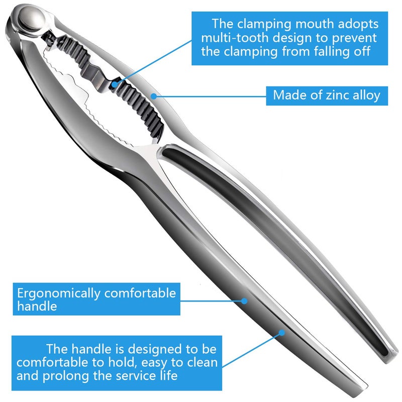 FFNIU 6Pcs Crab Crackers and Tools including 2 Forks 2 Lobster Crackers Nut Cracker and 2 Lobster Crab Mallets - Image 3